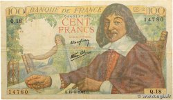 100 Francs DESCARTES FRANCE 1942 F.27.01