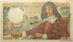 100 Francs DESCARTES FRANCE 1943 F.27.03