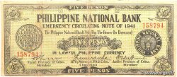 5 Pesos PHILIPPINES 1941 PS.216b F