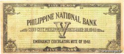 5 Pesos PHILIPPINES 1941 PS.216b F