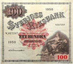 100 Kronor SUÈDE 1950 P.36ag q.SPL