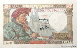50 Francs JACQUES CŒUR FRANCE 1942 F.19.18