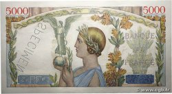 5000 Francs VICTOIRE Impression à plat Épreuve FRANCE 1938 F.46.00Ed NEUF