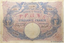 50 Francs BLEU ET ROSE FRANCE 1907 F.14.20