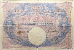 50 Francs BLEU ET ROSE FRANCIA 1908 F.14.21