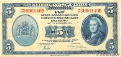 5 Gulden NETHERLANDS INDIES 1943 P.113a