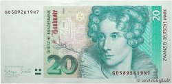 20 Deutsche Mark GERMAN FEDERAL REPUBLIC 1993 P.39b EBC+