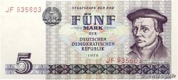 5 Mark REPúBLICA DEMOCRáTICA ALEMANA 1975 P.27b EBC+