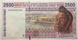 2500 Francs WEST AFRICAN STATES 1994 P.412Dc VF+
