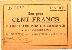 100 Francs FRANCE régionalisme et divers Malmerspach 1940 BU.45.05