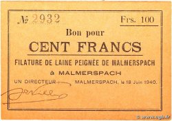 100 Francs FRANCE régionalisme et divers Malmerspach 1940 BU.45.05