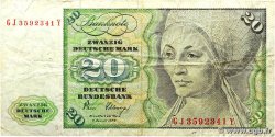 20 Deutsche Mark GERMAN FEDERAL REPUBLIC 1980 P.32d F