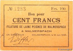 100 Francs FRANCE régionalisme et divers Malmerspach 1940 BU.45.02