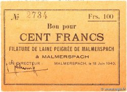 100 Francs FRANCE régionalisme et divers Malmerspach 1940 BU.45.06