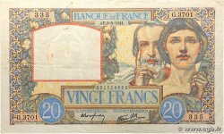 20 Francs TRAVAIL ET SCIENCE FRANCE 1941 F.12.14 TB+