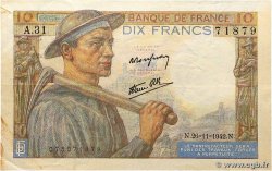 10 Francs MINEUR FRANCIA 1942 F.08.06 MBC
