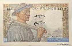10 Francs MINEUR FRANCE 1943 F.08.09 AU