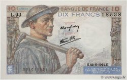 10 Francs MINEUR FRANCE 1944 F.08.12