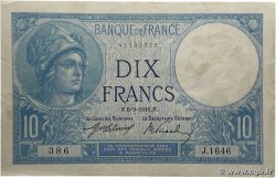 10 Francs MINERVE FRANCE 1916 F.06.01 TTB