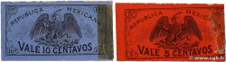 5 et 10 Centavos Lot MEXIQUE 1915 PS.0681a et PS.0683a SUP