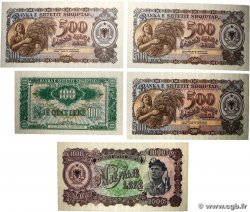 100, 500 et 1000 Lekë Lot ALBANIE 1957 P.30a, P.31a et P.32a NEUF