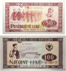 50 et 100 Lekë Lot ALBANIE 1976 P.45a et P.46a