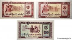 50 et 100 Lekë Lot ALBANIE 1976 P.45a/c et P.46a pr.NEUF