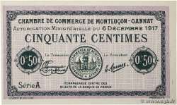 50 Centimes Non émis FRANCE régionalisme et divers Montluçon, Gannat 1917 JP.084.36var