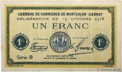 1 Franc Non émis FRANCE régionalisme et divers Montluçon, Gannat 1918 JP.084.43var