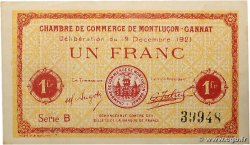 1 Franc FRANCE régionalisme et divers Montluçon, Gannat 1921 JP.084.63