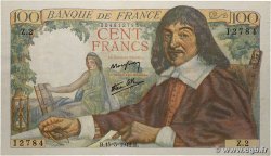100 Francs DESCARTES FRANCE 1942 F.27.01 SUP