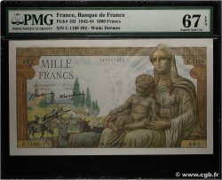 1000 Francs DÉESSE DÉMÉTER FRANCE 1942 F.40.05 NEUF