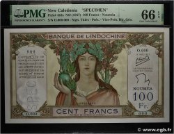 100 Francs Spécimen NOUVELLE CALÉDONIE 1957 P.42ds NEUF
