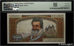 5000 Francs HENRI IV Numéro radar FRANCE 1958 F.49.05 pr.NEUF
