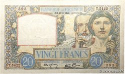 20 Francs TRAVAIL ET SCIENCE FRANCE 1941 F.12.17
