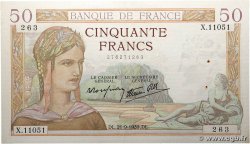 50 Francs CÉRÈS modifié FRANCE 1939 F.18.31