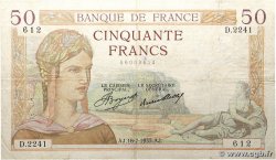 50 Francs CÉRÈS FRANCE 1935 F.17.13