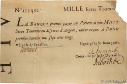 1000 Livres Tournois typographié Faux FRANCIA 1720 Dor.29x q.BB