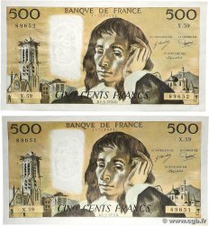 500 Francs PASCAL Consécutifs FRANCE 1976 F.71.14 SUP+