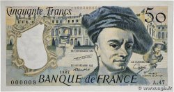 50 Francs QUENTIN DE LA TOUR Petit numéro FRANCE 1987 F.67.13A47 NEUF