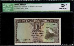 10 Shillings ZAMBIE 1964 P.01a TTB+
