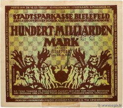 100 Milliarden Mark ALLEMAGNE Bielefeld 1923 TB+