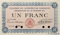 1 Franc Spécimen FRANCE regionalism and miscellaneous Chambéry 1916 JP.044.06