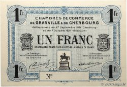 1 Franc Spécimen FRANCE regionalism and miscellaneous Granville et Cherbourg 1921 JP.061.10
