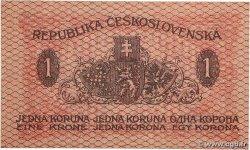 1 Koruna TCHÉCOSLOVAQUIE 1919 P.006a SPL