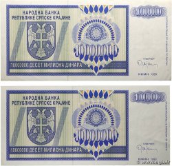 10000000 Dinara Lot CROATIE 1993 P.R12a SUP+