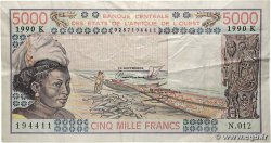 5000 Francs WEST AFRIKANISCHE STAATEN 1990 P.708Km S