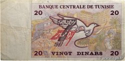 20 Dinars TUNISIE 1992 P.88 TB