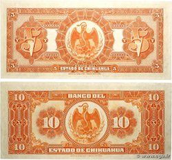 5 et 10 Pesos Lot MEXIQUE  1917 PS.0132a et PS.0133a SUP