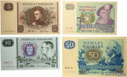 5, 10 et 50 Kronor Lot SUÈDE 1954 P.42a et P.51d au P.53c SC